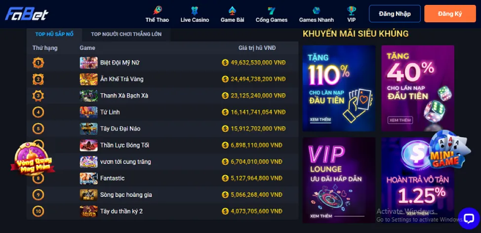 Ưu đãi sòng bạc và slot game DOM88